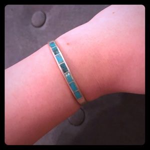 Genuine Turquoise & Sterling Silver Cuff Bracelet